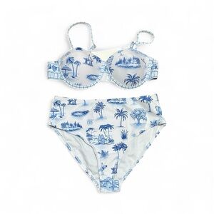 Endless Moon Blue and White Swim bikini set nwt, 019
